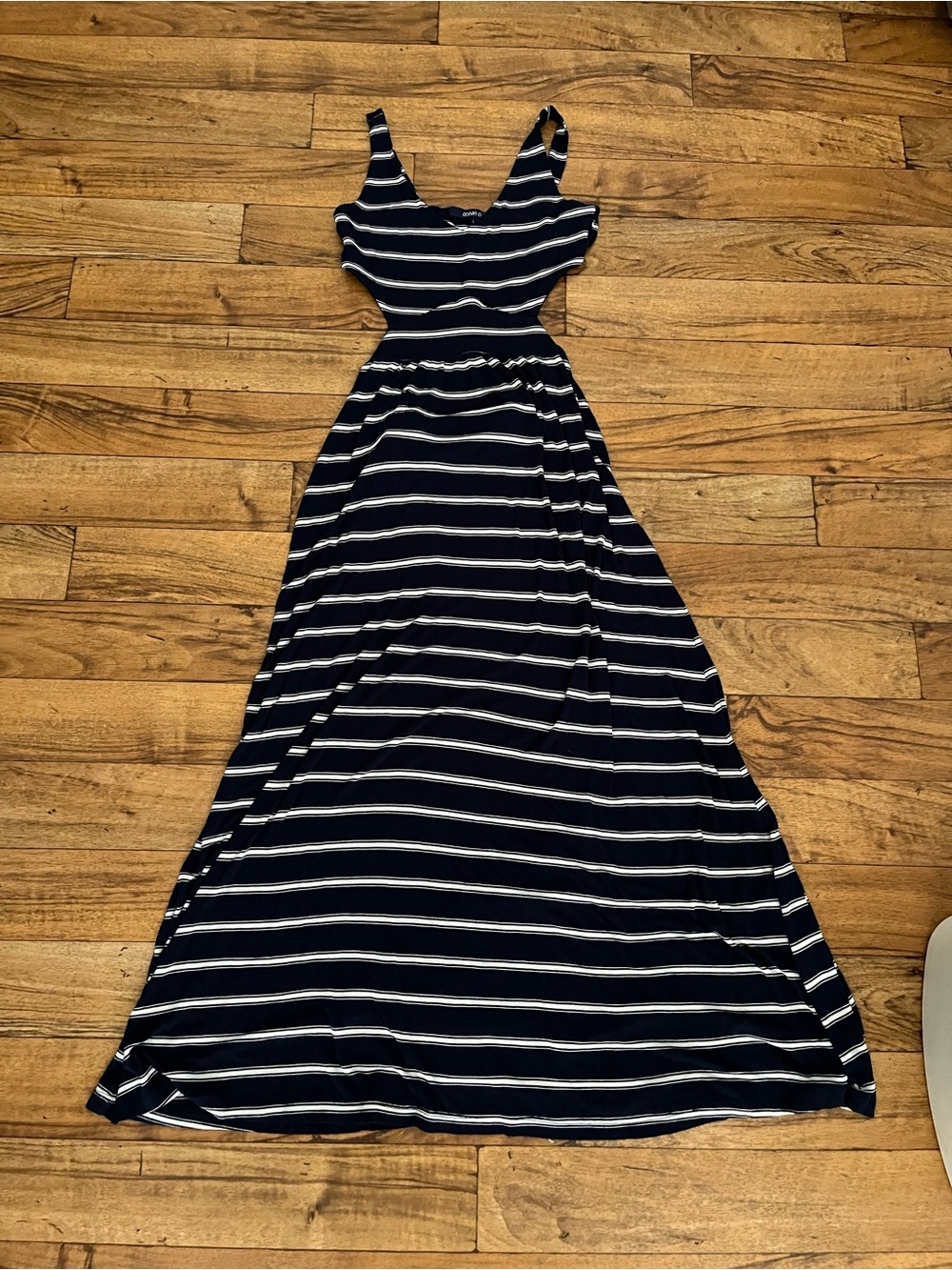 Ocean Drive Navy Striped Cutout Maxi Dress Size Large